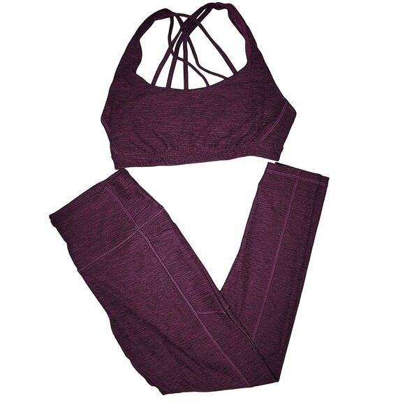 Victoria's Secret Sport Bra & Leggings wotk out Set Plum Purple High Waist small - Picture 7 of 12